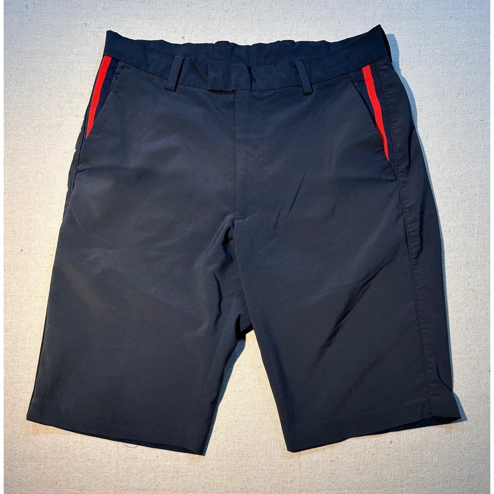 G/FORE Mens 30 Golf Shorts Navy Blue Red Stripe Trim‎ Performance